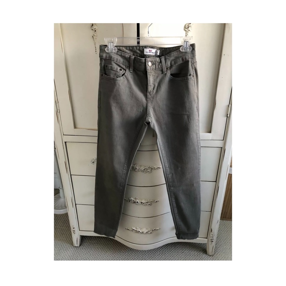Vineyard vines frayed olive green ankle denim